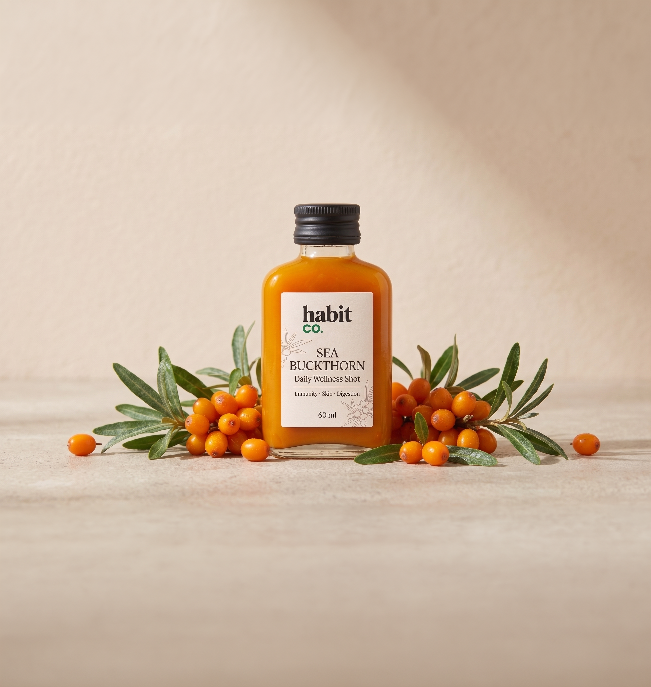 Sea Buckthorn Daily Wellness Shot for Skin, Immunity & Gut Health