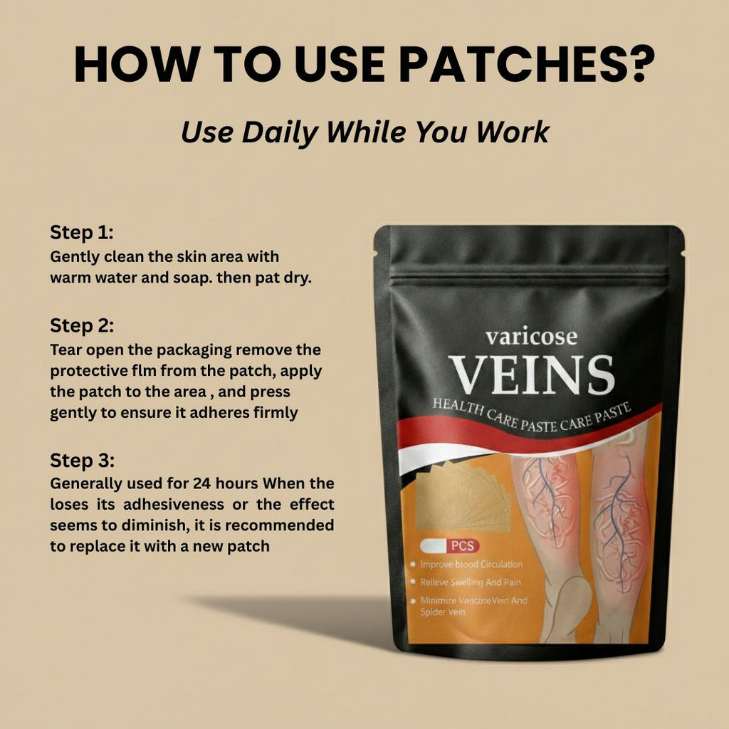 Varicose Vein Relief Patches – Instant Swelling & Pain Relief for Light, Healthy Legs